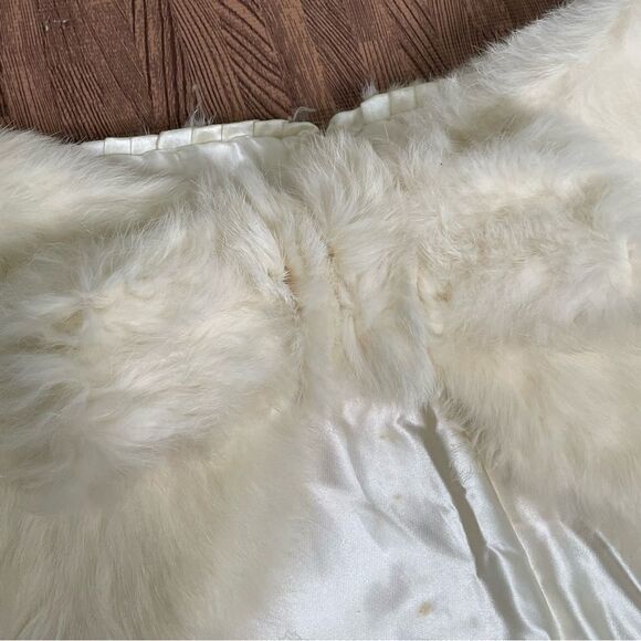 Vintage 60s Fox Fur Stole Bridal Wedding Shawl Stole Wrap Plush Real MCM Cape OS - Picture 3 of 8